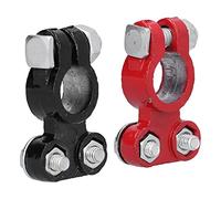 aqxreight Lot de 2 Pinces de Borne de Batterie Positives et Négatives avec 4 Rondelles pour Batteries Automobiles et Marines, Universelles, Adaptées à la Plupart des Véhicules avec Bornes Standard