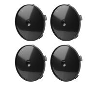 aqxreight Lot de 4 Cache-Moyeux ABS étanches et Anti-poussière avec Surface en Métal brossé plaqué CR pour Moyeux de Roue Automobile de Diamètre Intérieur 64 Mm (Black)