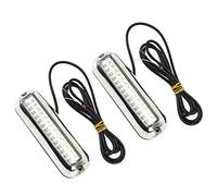 Aqxreight Lumière de Bateau Sous-marine étanche à 42 LED Lumières LED Marines 10-30V DC Lumière de Bouchon de Vidange pour Bateaux de Yacht (Lumière bleue)
