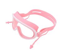 aqxreight Lunettes de Natation pour Enfants avec Lentilles Antibuée, Monture et sécurité pour une Sous-marine Confortable (Décor rose blanc avec oreilles de chat)
