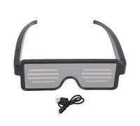 aqxreight Lunettes Lumineuses LED Dynamiques, Rechargeables par USB, Lumière Blanche avec Néon Clignotant, 11 Motifs