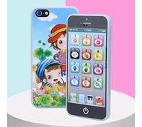 aqxreight Machine d'apprentissage de l'anglais pour bébé, Musique Légère, écran Tactile, Téléphone Portable, Jouet, Développement de la Petite Enfance, éducatif Blanc pour Les Voyages, pour la