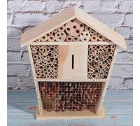 aqxreight Maison en Bois pour Abri d'hôtel pour Abeilles de Jardin avec Passages de Nidification Tubulaires et Décoration de Jardin pour Pollinisateurs et Enfants Observation de la Nature