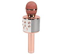 aqxreight Micro karaoké sans Fil Haut-Parleur HiFi Multifonction Microphone à Condensateur sans Fil Portable avec Lumière LED Son Noir et Bande de Transmission karaoké à Long Blindage Portable (Or
