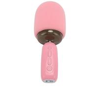 aqxreight Microphone de karaoké Portable avec Support de Lumière RVB, Carte Mémoire, Microphone de Chant Portable pour Enfants et Adultes, qualité Sonore Bleue, Couleur, de karaoké. (Pink)