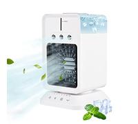 aqxreight Mini Refroidisseur Ventilateur de Refroidissement de Bureau Portable avec Fonction Humidificateur Minuterie de Direction du Vent 3 Vitesses pour une Utilisation en Extérieur