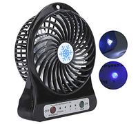 aqxreight Mini Ventilateur de Bureau Portable pour Lit de bébé, Sièges de Voiture, Ventilateur Rechargeable par USB, Petit, Circulation d'air, Noir et Fonctionnement Complet et Intelligent pour la