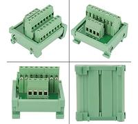 aqxreight Module de Distribution d'énergie 2 Entrées 8 Sorties, Carte de Montage sur Rail DIN pour Panneaux de Commande Industriels et Systèmes d'automatisation, Interface de Bornier avec capacité