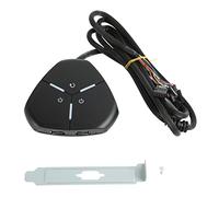 aqxreight Ordinateur de Bureau Interrupteur d'alimentation Fonctionnel Double Bouton Commutateur de Bureau pour Ordinateurs de avec 2 USB et Ports (2USB+Audio)