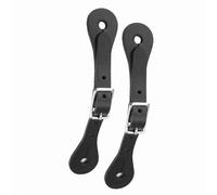 aqxreight Paire d'accessoires d'équitation, Sangle 'éperon équestre en Cuir Véritable () et équitation Souple pour Spur StrapHorse StrapHorse Spur Leather Strap Accessories (Black)
