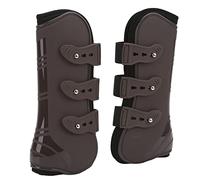 aqxreight Paire de Gardes de Jambes Avant de Cheval Brun pour la Conduite et Le Saut - PU Néoprène Bottes de Protection Taille M (Une Paire de Pattes Avant Marron M)