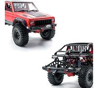 aqxreight Pare-Chocs Avant Ensembles de Pare-Chocs Arrière sur Chenilles RC avec Lumières LED en Alliage d'aluminium Compatible avec 1/10-4 SCX10 90046 90047 Voiture RC pour Long Be