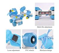 aqxreight Patins à roulettes pour Enfants de Taille Réglable Patins à Double Rangée Chaussures de Patinage à Double Roues pour Débutants Filles Garçons Votre Taille Selon la Plage/et Quand Vos