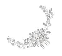 aqxreight Peigne à Cheveux de Mariée en Perles de Cristal, Pièces de Cheveux élégantes et Pliables en Perles, Accessoires pour de Mariage, Feuilles d'or pour une Mariée Entourée et des Morceaux de