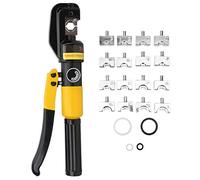 aqxreight Pince Hydraulique Outil de Sertissage Portable de 6 Tonnes avec 16 Moules et étui pour des Connexions de Fils Sécurisées Pince à Sertir Manuelle pour le Bricolage électrique et un Usage