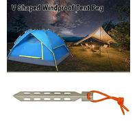 aqxreight Piquets de Tente Clous de Tente Conception en Forme de V Accessoires de Extérieure Les Clous de Sol en Acier Inoxydable Réduisent Le Type Creux élevé pour Une Résistance Durable à la (6PCS)