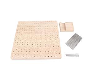 aqxreight Planche de Blocage de Crochet en Bois d'hévéa de 9,3 Pouces avec 20 épingles en Acier - Kit de Blocage Professionnel pour Grand-mère pour Tricot, Dentelle et Amigurumi - Outil de