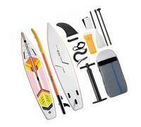 aqxreight Planche de Paddle Gonflable de 6 Pouces d'épaisseur, Ensemble de Surf avec Aileron de Surf, Pompe de Gonflage de Laisse Enroulée et Sac de Transport, Pompe de Laisse, Kit de clé Enroulée