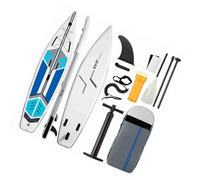 aqxreight Planche de Paddle Gonflable de 6 Pouces d'épaisseur, Ensemble de Surf avec Aileron de Surf, Pompe de Gonflage de Laisse Enroulée et Sac de Transport, Pompe de Laisse, Kit de clé Enroulée