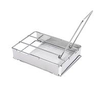 aqxreight Plaque de Grille-Pain Pliable en Acier Inoxydable, Grille-Pain de Camping Portable en Plein Air, Manipulez Vos Tranches pour une durabilité Extrême pour une Répartition Extrême du Pain de