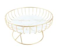 aqxreight Plateau de Service de Fruits élégant avec un Design Creux et une Base Surélevée en Fer et en Marbre pour une Utilisation en Hôtellerie Assiette Décorative élégante Dorée ou Noire