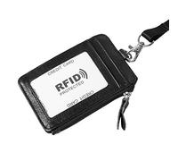 aqxreight Porte-Carte Blocking ID Badge Cow Portefeuille Matériel de Cordon Vertical Vertical Portefeuille Carte de Crédit Carte Blocage K More Utiliser la Vache Divisée