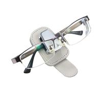 aqxreight Porte-Lunettes pour Pare-Soleil de Voiture, Support de Lunettes de Soleil, Clamp/Holder de Suspension pour Lunettes, Montez la Visière ou et Faites du Temps en Alliage de Cuir et (GREY)