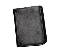 aqxreight Portefeuille à Deux Volets en Cuir Véritable de Grande capacité pour Hommes, Blocage, Porte-Carte de Crédit Vintage, Tout Offre des Cartes, de l'argent, du Cuir Lisse pour Hommes, (Black)