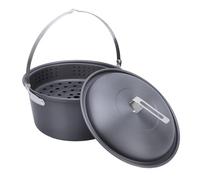 aqxreight Pot de Cuisine Extérieur 5L Kit de Cuisine de Pique-Nique Portable pour Grillade à la Vapeur à la Vapeur (Type Suspendu)