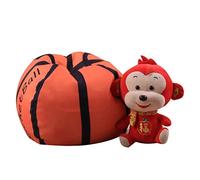 aqxreight Pouf de Rangement pour Chaise, Housse de Pouf de 18 Pouces avec Fermeture éclair pour Enfants, Jouets en Peluche, Jeu Plus Long, être Quand il Pl (Basket-Ball)