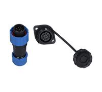 aqxreight Prise de Courant d'aviation à Bride SP16 IP68, Connecteur de Bride à Joints Bout à Bout Mâles et Femelles, 9 Cœurs en Raison du Connecteur de Câble d'aviation, Prise de de Câble