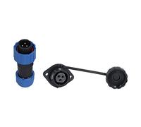 aqxreight Prise de Courant d'aviation à Bride SP16 IP68, Connecteur de Bride à Joints Bout à Bout Mâles et Femelles, 9 Cœurs en Raison du Connecteur de Câble d'aviation, Prise de de Câble