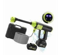 aqxreight Rousser de Pression sans Fil 980psi avec Piles 21V, Laveuse d'alimentation Alimentée à Batterie, Laveuse de Pression Portable avec 6 en-buse, Récipient, Un Bouchon Américain alimenté par