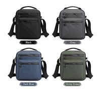 aqxreight Sac à Bandoulière pour Hommes Sac à Bandoulière Simple à Oxford Résistant à l'usure à à Sangle Réglable Magasin Pratique Fermeture à Glissière Sangle Réglable Grand Espace Oxford de (Grey)