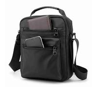 aqxreight Sac à Bandoulière pour Hommes Sac à Bandoulière Simple à Oxford Résistant à l'usure à à Sangle Réglable Magasin Pratique Fermeture à Glissière Sangle Réglable Grand Espace Oxford de (Black)