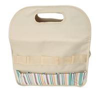 aqxreight Sac à Outils de Jardin, Sac de Rangement pour Outils de Jardin, Sac Fourre-Tout de Jardin, Grande capacité, Tissu Oxford 600D avec Panneau (Beige avec Bande de Couleur)