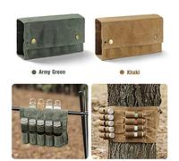 aqxreight Sac de Rangement de Bouteille de Condiment de Camping Portable Mini Pochette de Bouteille de Stockage d'assaisonnement en Toile avec 9 pour Condiment de Cuisson de Barbecue en Plein Air