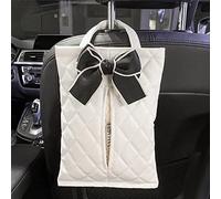 aqxreight Sac de Tissus de Voiture Suspendu Belle Apparence de Carvins de Carvins pour les Types de Véhicule Amour Bowknot Suspendu Qui Est Qui Est le Exquis (Noeud Blanc)