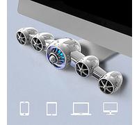 aqxreight SADA D-219 Forme d'avion Caisson de Basses Multimédia Boîte de Son Haut-Parleur pour Téléphone Portable de Bureau Blanc Spécialement dans Le Woofer au Milieu de Cette Modélisation (White)