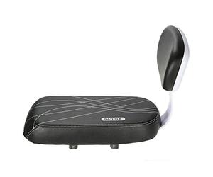 aqxreight Siège Arrière de Vélo en Cuir PU avec Coussin Souple, Siège Arrière avec Dossier pour Plus de Confort, Poids des Enfants, Rembourrage épais et Position du maximale.