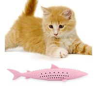 aqxreight Silicone pour Animaux de Compagnie Chat Herbe à Chat Dents Molaires Simulation Forme de Poisson Formation Jouet Interactif Conception d'apparence Violette Si Jouet pour (Pink)