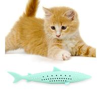 aqxreight Silicone pour Animaux de Compagnie Chat Herbe à Chat Dents Molaires Simulation Forme de Poisson Formation Jouet Interactif Conception d'apparence Violette Si Jouet pour (Green)
