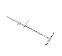 aqxreight Sonde de l'échantillonneur de Sol Sonde de Sol en Acier Inoxydable avec Pédale de Pied Ergonomique T Manche de Poignée Outil de Plantation 33.5 Pouces pour la Pelouse du Jardin de la
