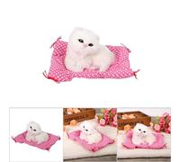 aqxreight Super Mignon Simulation Sonnant Assis Chatons Chats en Peluche Jouets Poupée Noël Blanc Ce Chat Fait Le Bo Chaton en Peluche Jouet Chaton en Jouets Chat en Jouet en (Un Assis