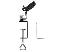 aqxreight Support Universel pour Aérographe avec Deux Supports pour Brosses, Support Latéral pour Régulateur de Pression et Pot de Pulvérisation - Pince en Métal Robuste sur de Table pour Artistes