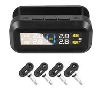 aqxreight Système de Surveillance de la Pression des Pneus, TPMS Solaire sans Fil pour Voiture avec 4 Capteurs Internes, Alarme Vocale, Affichage en Temps Réel de la Pression de (-1)