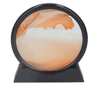 aqxreight Tableau d'Art de Sable en Mouvement de 7 Pouces, Peinture de Sable Mouvant 3D, Décor de Paysage de Mer Profonde, Art de Bureau Relaxant pour Soulager le Stress, Cadeau Conscient (YELLOW)