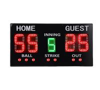 aqxreight Tableau de Bord de Softball avec écran LED Numérique à 5 Chiffres pour Jeux de Baseball, Portable sans Fil avec Télécommande, Installation Facile pour Les Terrains, Les Parcs et Les Ligues