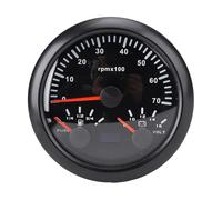 aqxreight Tachymètre 7 000 Tr/min, Jauge de Carburant Marine, Compteur de Vitesse 3 en 1, Tension, Niveau de Carburant, avec Rétroéclairage 7 Couleurs, pour Camion, Voiture, Bateau, Moto (BLACK)