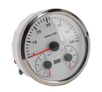 aqxreight Tachymètre électrique 3 en 1 Jauge de Pression d'huile Jauge de Température de l'eau 4 3/8 Pouces 6000 Tr/min 0 à 10bar 40 à 120 ℃ 7 Couleurs Rétroéclairées pour RV Yacht Truck Cadran